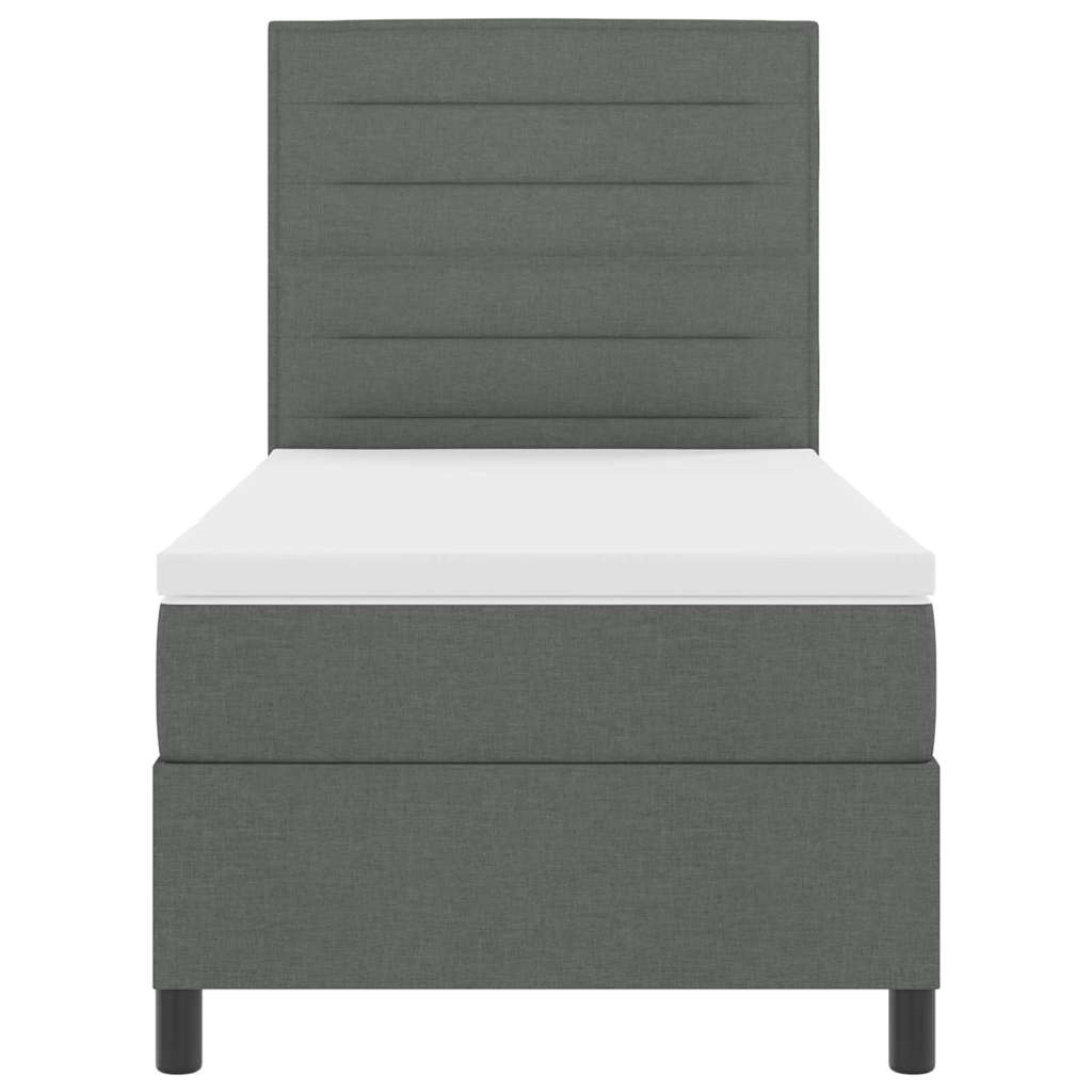 Letto a molle con materasso Grigio scuro 90 x 190 cm Tessuto 3339274
