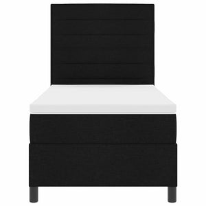 Letto a molle con materasso Nero 90 x 190 cm Tessuto 3339275