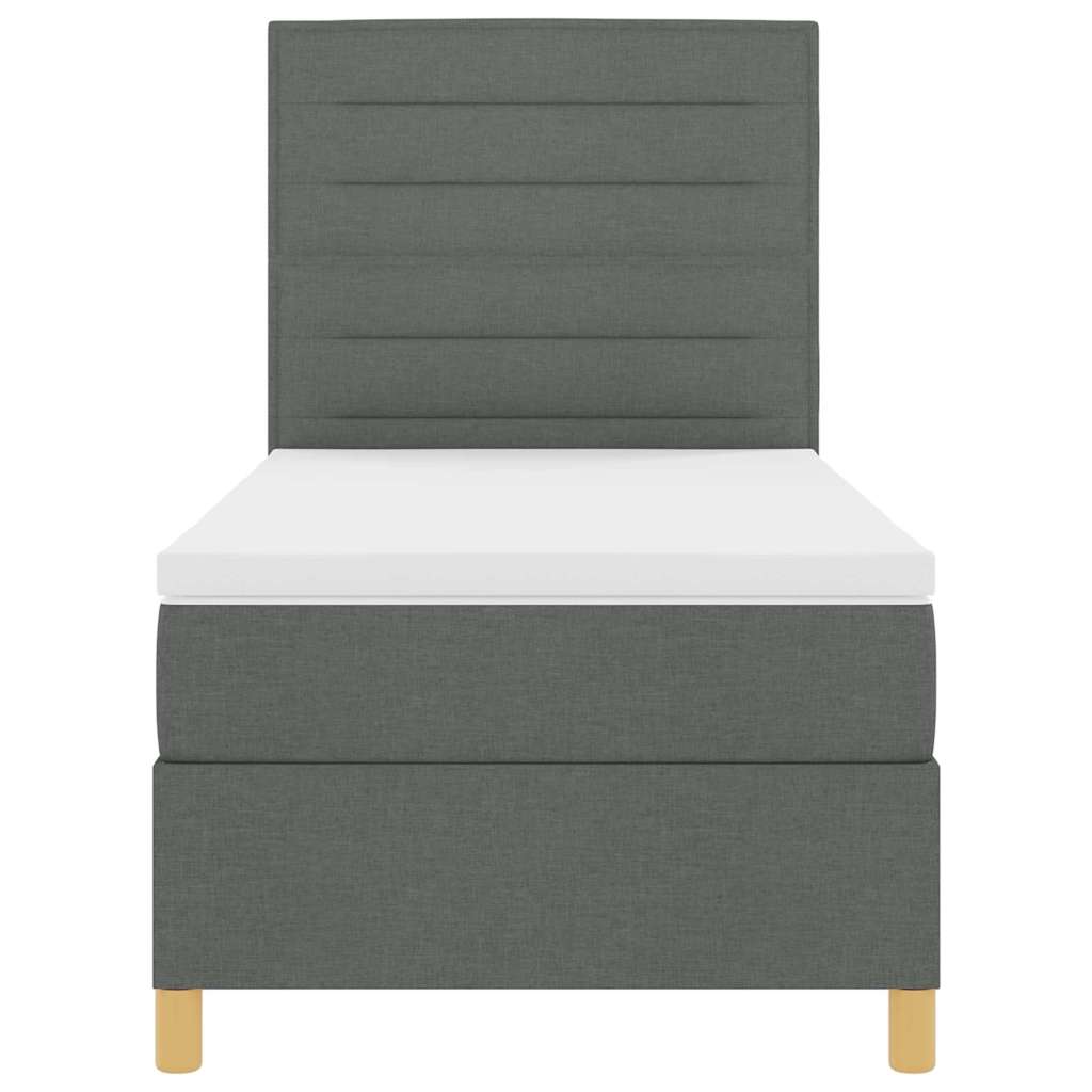 Letto a molle con materasso Grigio scuro 90 x 190 cm Tessuto 3339505