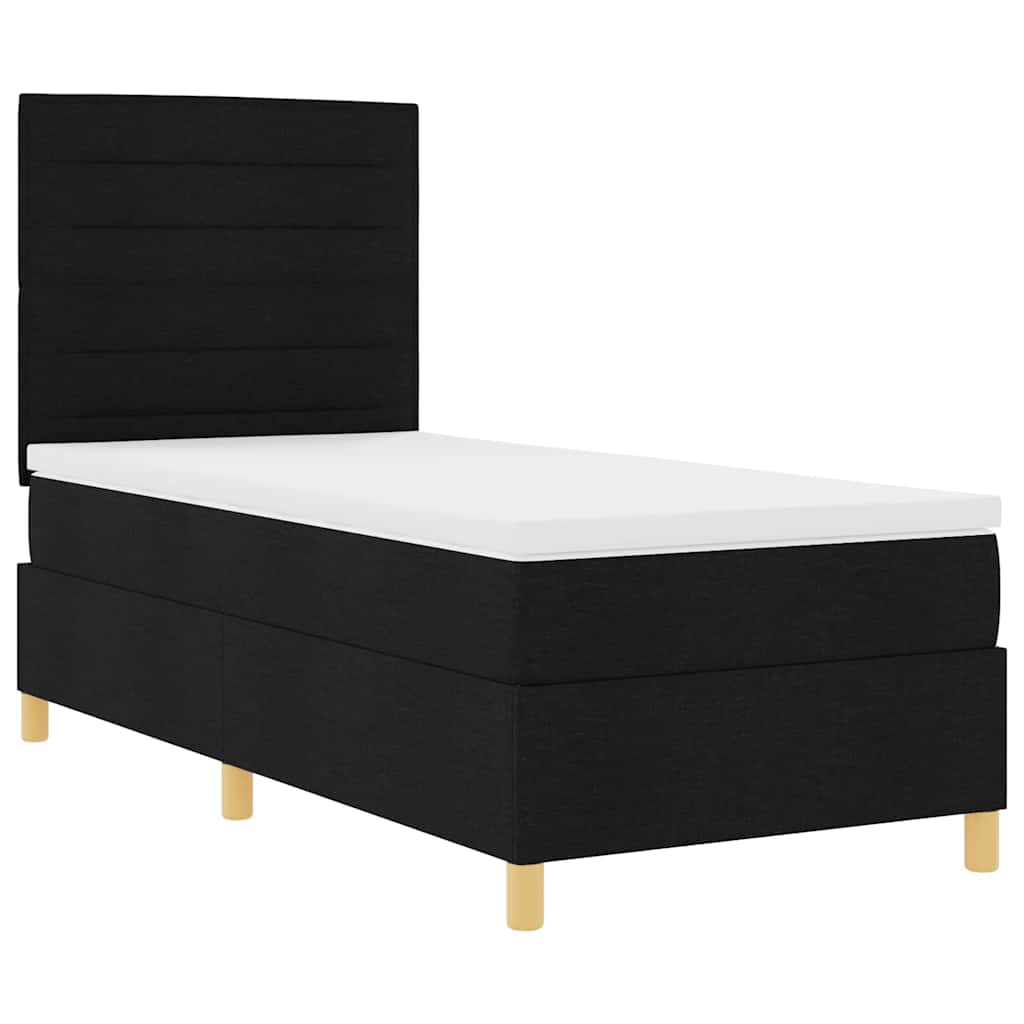 Letto a molle con materasso Nero 90 x 190 cm Tessuto 3339506