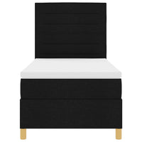 Letto a molle con materasso Nero 90 x 190 cm Tessuto 3339506