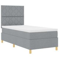 Letto a molle con materasso Grigio chiaro 90 x 190 cm Tessuto 3339658