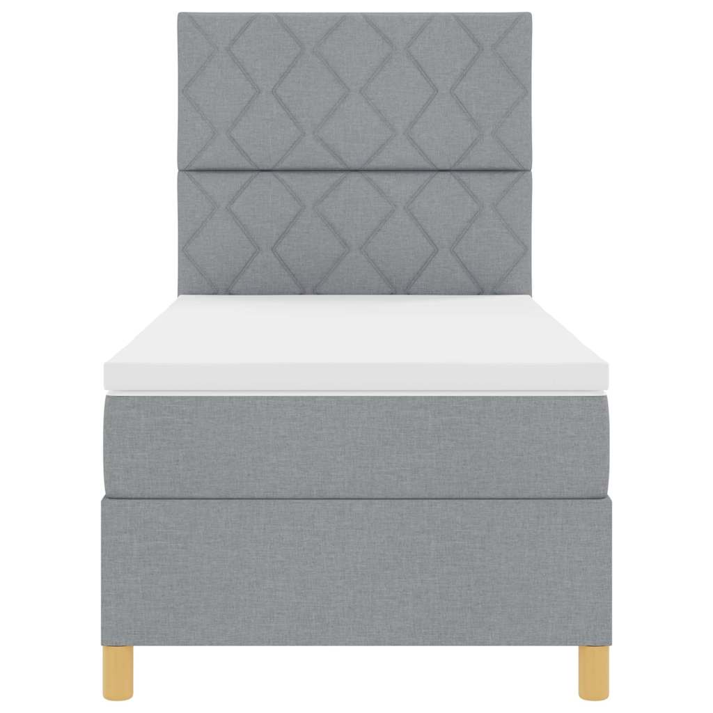 Letto a molle con materasso Grigio chiaro 90 x 190 cm Tessuto 3339658