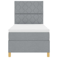 Letto a molle con materasso Grigio chiaro 90 x 190 cm Tessuto 3339658