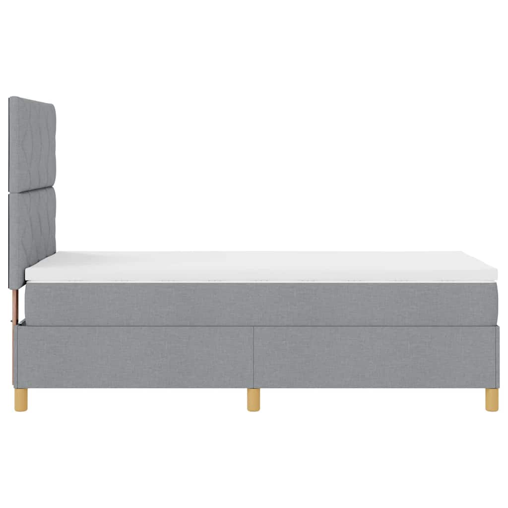 Letto a molle con materasso Grigio chiaro 90 x 190 cm Tessuto 3339658