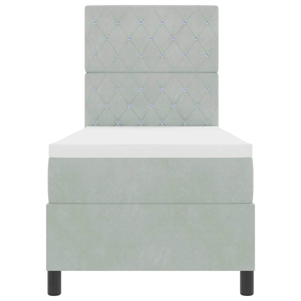 Letto a molle con materasso Grigio chiaro 80 x 200 cm Tessuto 3339728