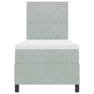 Letto a molle con materasso Grigio chiaro 80 x 200 cm Tessuto 3339728