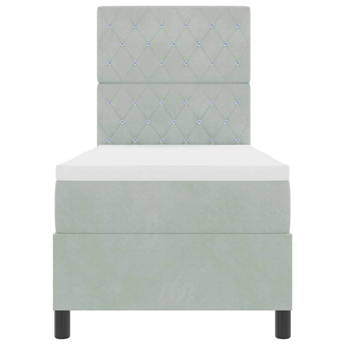 Letto a molle con materasso-Struttura Letto con Materasso Grigio chiaro 80 x 200 cm Tessuto 178360