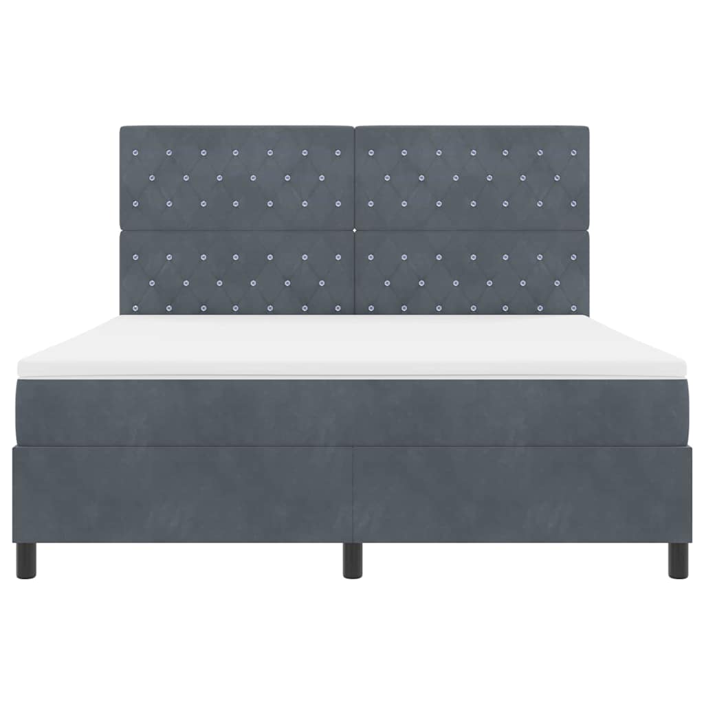 Letto a molle con materasso Grigio scuro 180 x 200 cm Tessuto 3339783