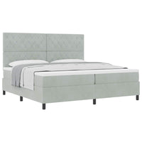 Letto a molle con materasso Grigio chiaro 200 x 200 cm Tessuto 3339788