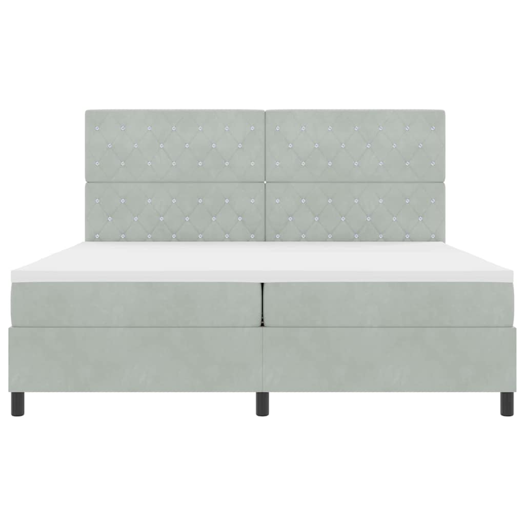 Letto a molle con materasso Grigio chiaro 200 x 200 cm Tessuto 3339788