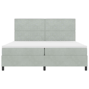 Letto a molle con materasso Grigio chiaro 200 x 200 cm Tessuto 3339788