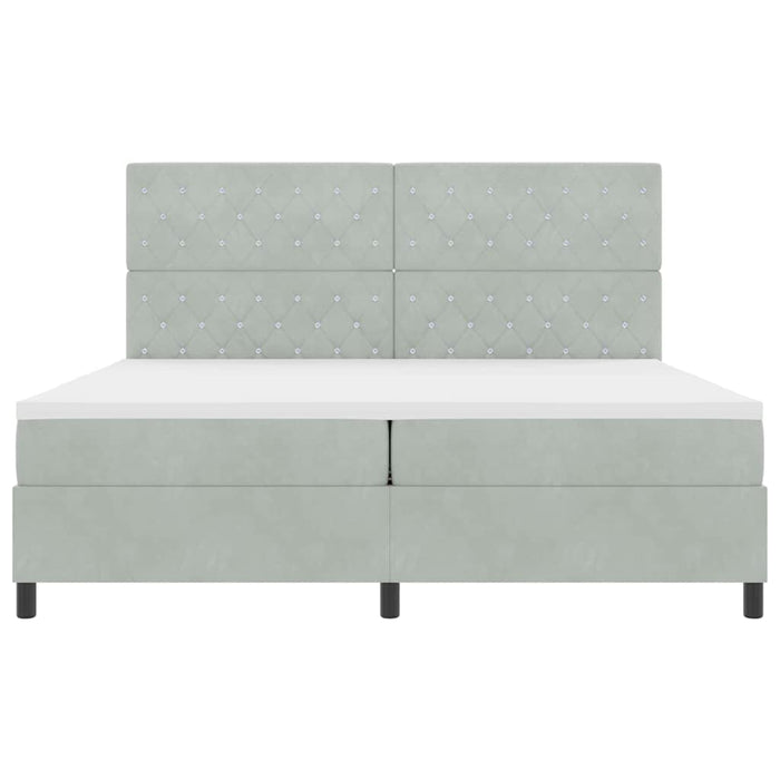 Letto a molle con materasso Grigio chiaro 200 x 200 cm Tessuto 3339788