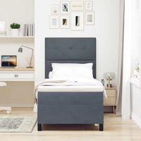 Letto a molle con materasso Grigio scuro 90 x 190 cm Tessuto 3339801