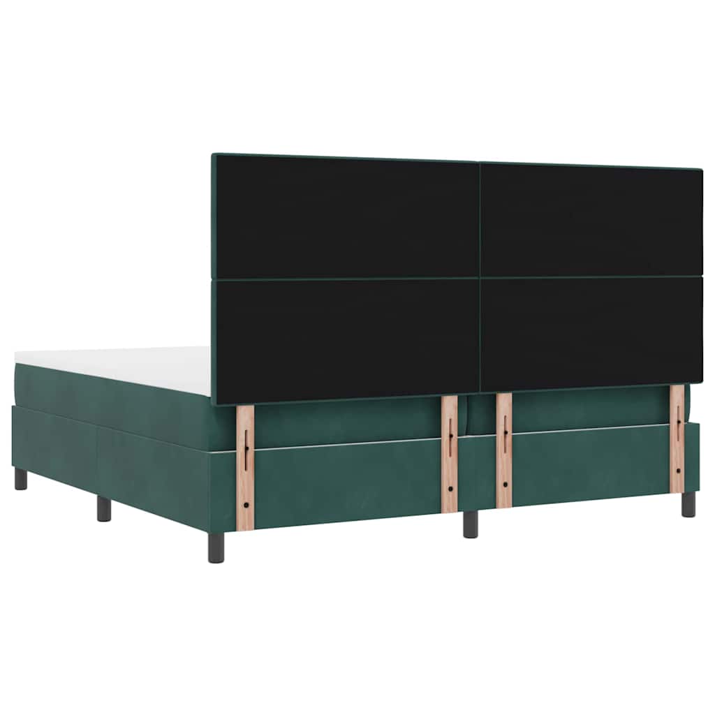 Letto a molle con materasso Verde Scuro 200 x 200 cm Tessuto 3339857