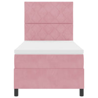Letto a molle con materasso Rosa 90 x 190 cm Velluto 3339871