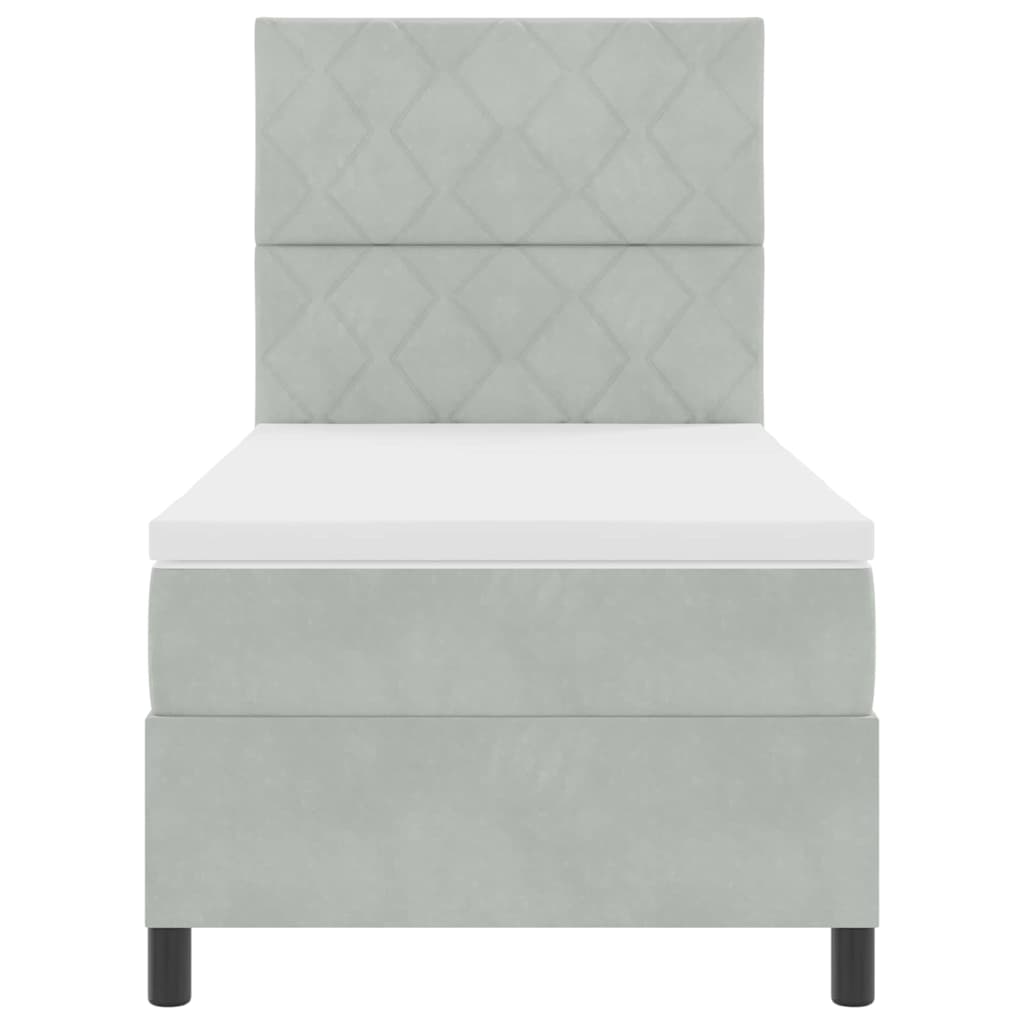 Letto a molle con materasso Grigio chiaro 100 x 200 cm Tessuto 3339878