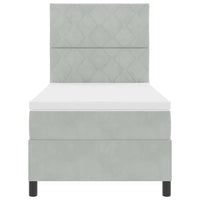 Letto a molle con materasso Grigio chiaro 100 x 200 cm Tessuto 3339878