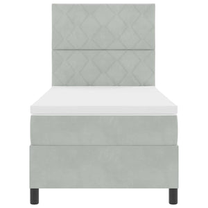 Letto a molle con materasso Grigio chiaro 100 x 200 cm Tessuto 3339878