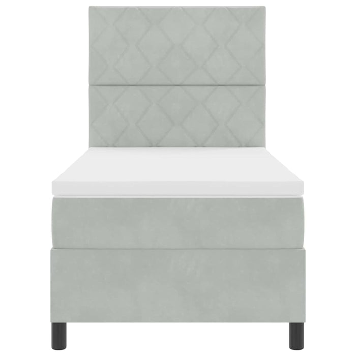 Letto a molle con materasso Grigio chiaro 100 x 200 cm Tessuto 3339878