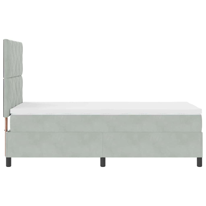 Letto a molle con materasso Grigio chiaro 100 x 200 cm Tessuto 3339878