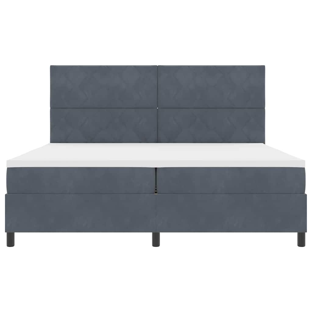Letto a molle con materasso Grigio scuro 200 x 200 cm Tessuto 3339921