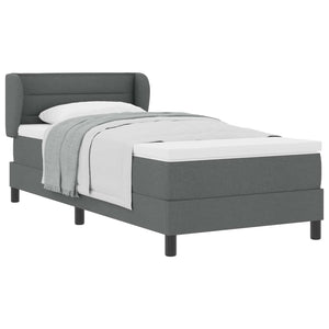 Letto a molle con materasso Grigio scuro 90 x 190 cm Tessuto 3339934