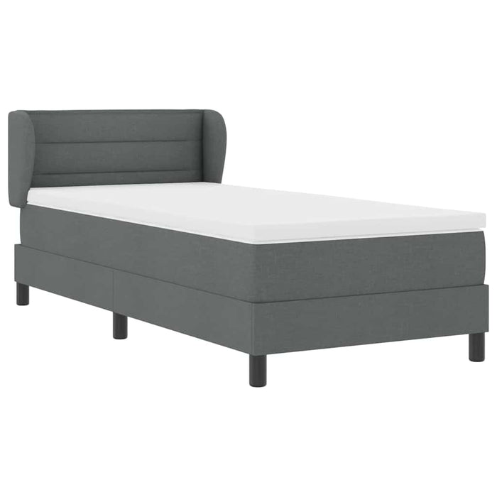 Letto a molle con materasso Grigio scuro 90 x 190 cm Tessuto 3339934