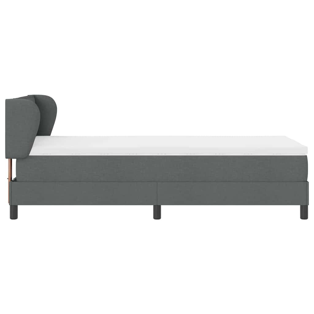 Letto a molle con materasso Grigio scuro 90 x 190 cm Tessuto 3339934