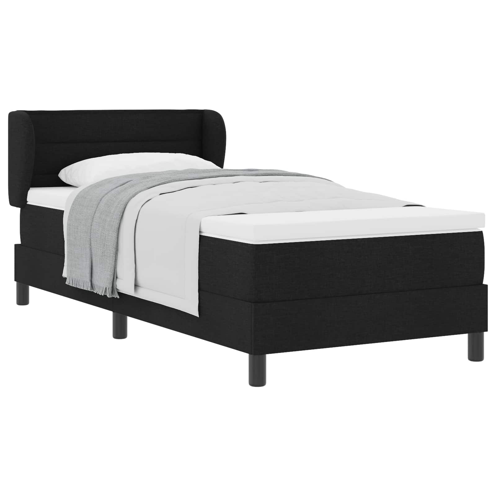 Letto a molle con materasso Nero 90 x 190 cm Tessuto 3339935