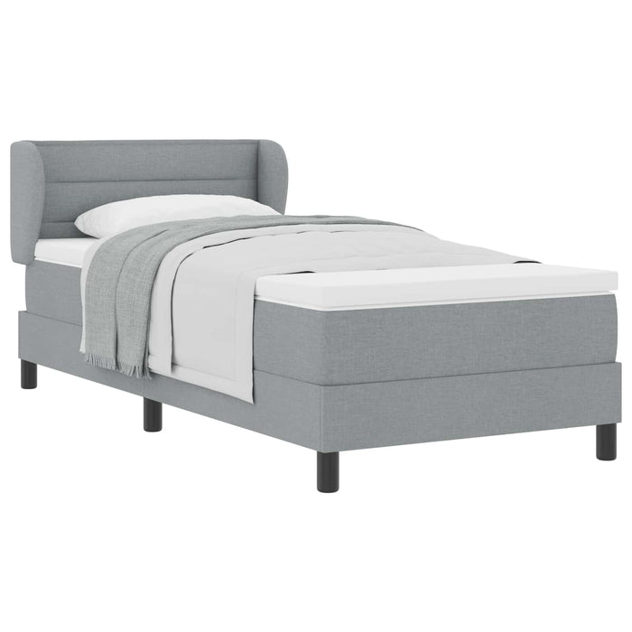 Letto a molle con materasso-Struttura Letto con Materasso Grigio chiaro 90 x 200 cm Tessuto 174401