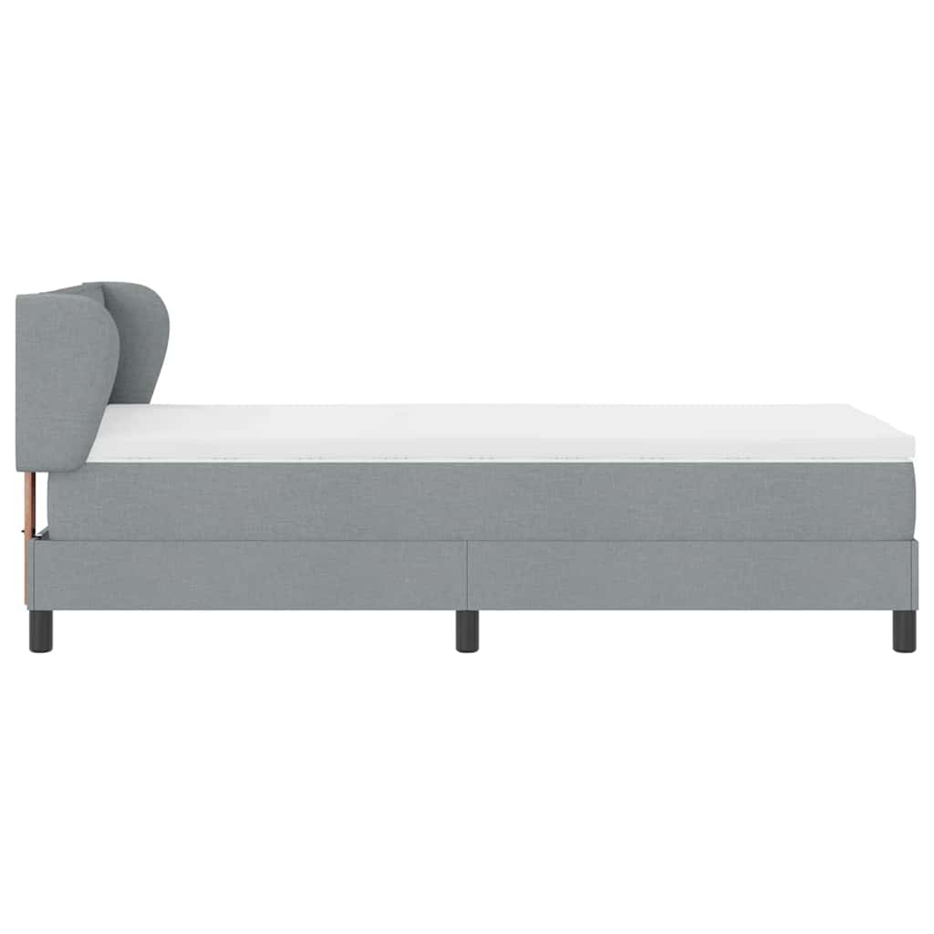 Letto a molle con materasso-Struttura Letto con Materasso Grigio chiaro 90 x 200 cm Tessuto 174401