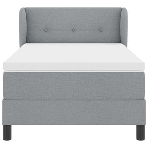 Letto a molle con materasso-Struttura Letto con Materasso Grigio chiaro 90 x 200 cm Tessuto 130344