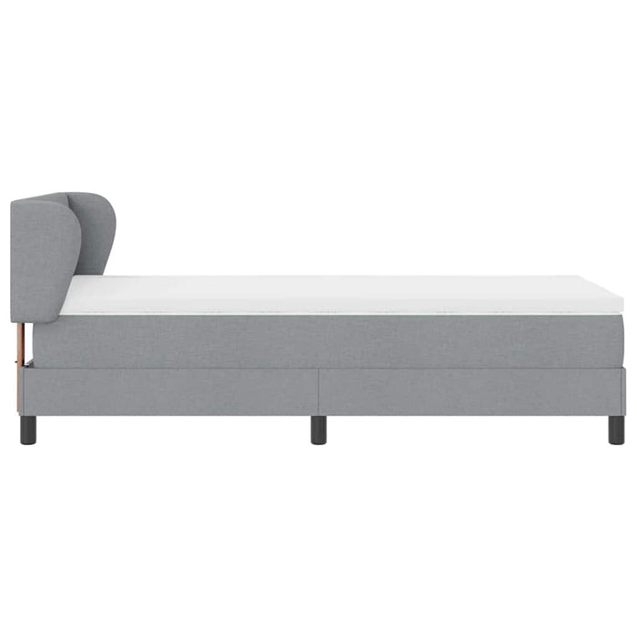 Letto a molle con materasso-Struttura Letto con Materasso Grigio chiaro 90 x 200 cm Tessuto 130344