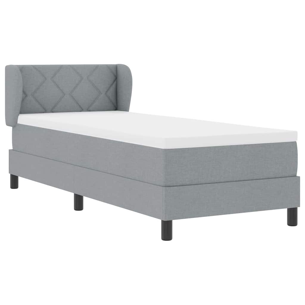 Letto a molle con materasso Grigio chiaro 80 x 200 cm Tessuto 3340052
