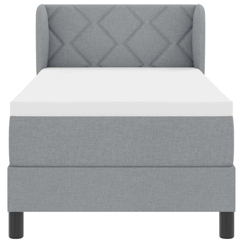 Letto a molle con materasso Grigio chiaro 80 x 200 cm Tessuto 3340052