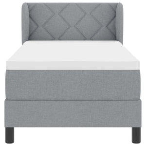 Letto a molle con materasso Grigio chiaro 80 x 200 cm Tessuto 3340052