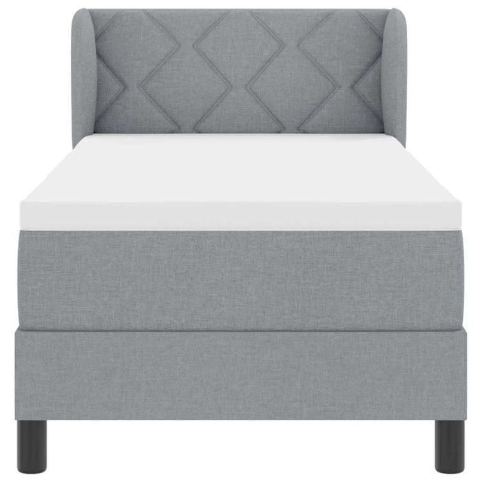 Letto a molle con materasso Grigio chiaro 80 x 200 cm Tessuto 3340052