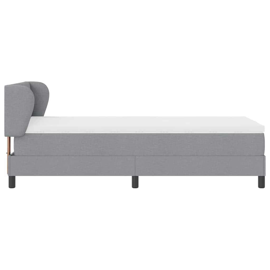 Letto a molle con materasso-Struttura Letto con Materasso Grigio chiaro 90 x 190 cm Tessuto 275162