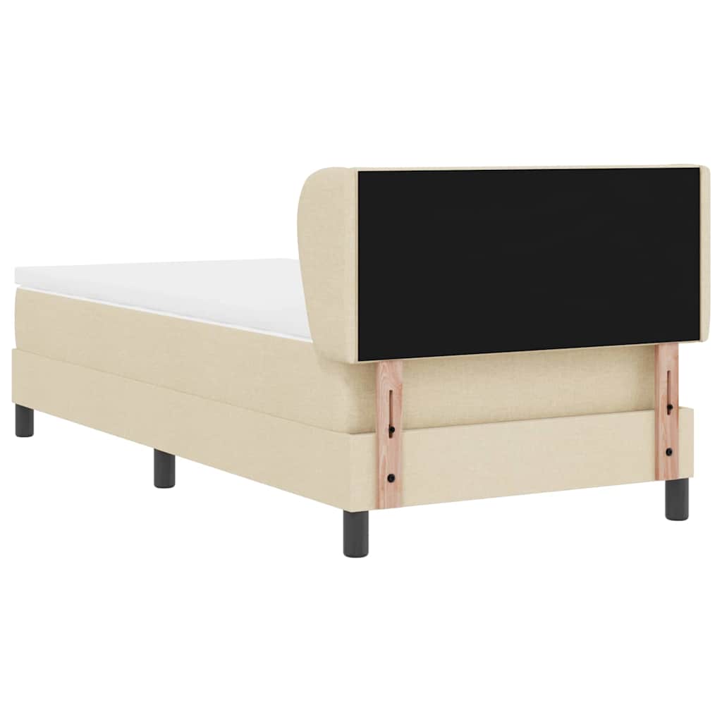 Letto a molle con materasso-Struttura Letto con Materasso Crema 90 x 190 cm Tessuto 920014
