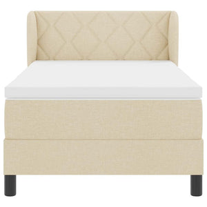 Letto a molle con materasso-Struttura Letto con Materasso Crema 90 x 190 cm Tessuto 920014