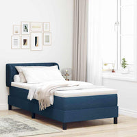 Letto a molle con materasso Blu 90 x 190 cm Tessuto 3340065