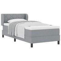 Letto a molle con materasso Grigio chiaro 100 x 200 cm Tessuto 3340073