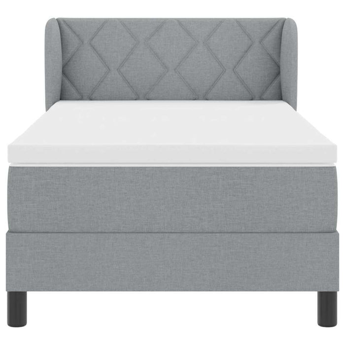 Letto a molle con materasso Grigio chiaro 100 x 200 cm Tessuto 3340073