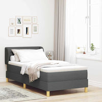 Letto a molle con materasso Grigio scuro 90 x 190 cm Tessuto 3340123