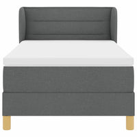Letto a molle con materasso Grigio scuro 90 x 190 cm Tessuto 3340123