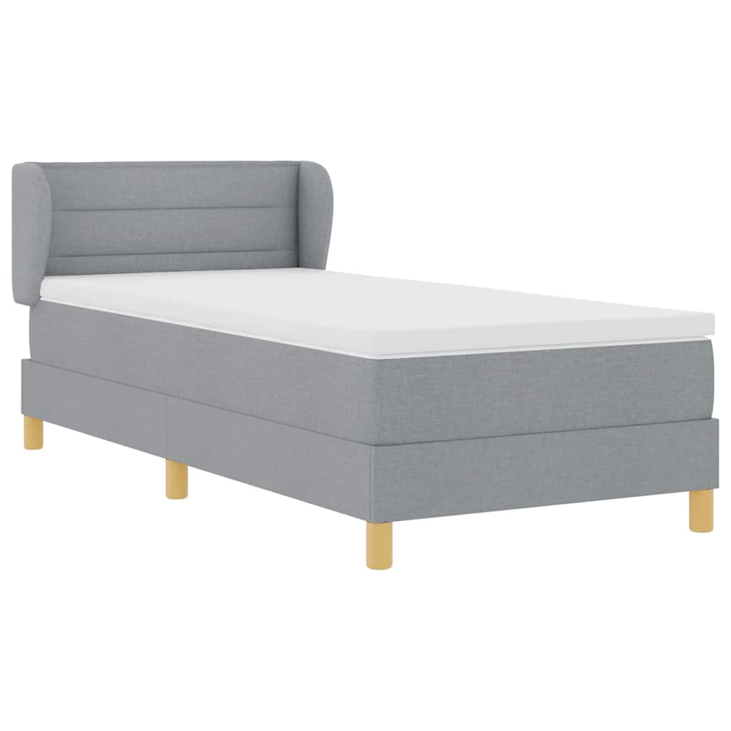 Letto a molle con materasso Grigio chiaro 90 x 200 cm Tessuto 3340129