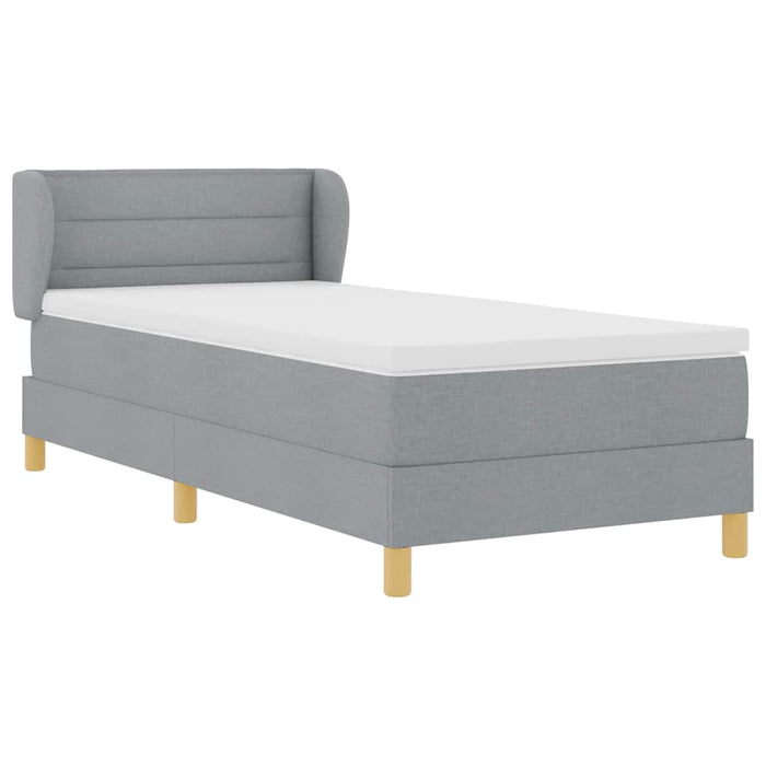 Letto a molle con materasso Grigio chiaro 90 x 200 cm Tessuto 3340129