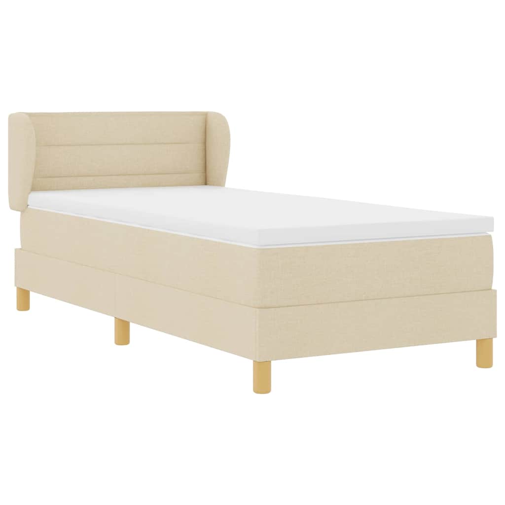Letto a molle con materasso Crema 100 x 200 cm Tessuto 3340141