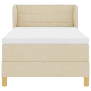 Letto a molle con materasso Crema 100 x 200 cm Tessuto 3340141